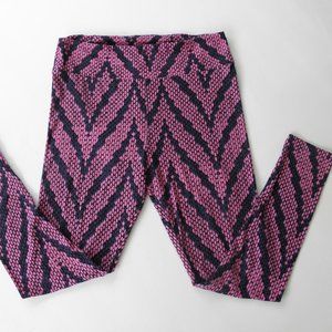 LuLaRoe TC Leggings - Pink/Gray Chevon/Snake Print
